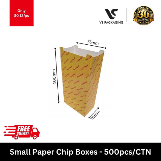 small yellow paper chip boxes for hot chips fries and takeaway snacks 500pcs carton