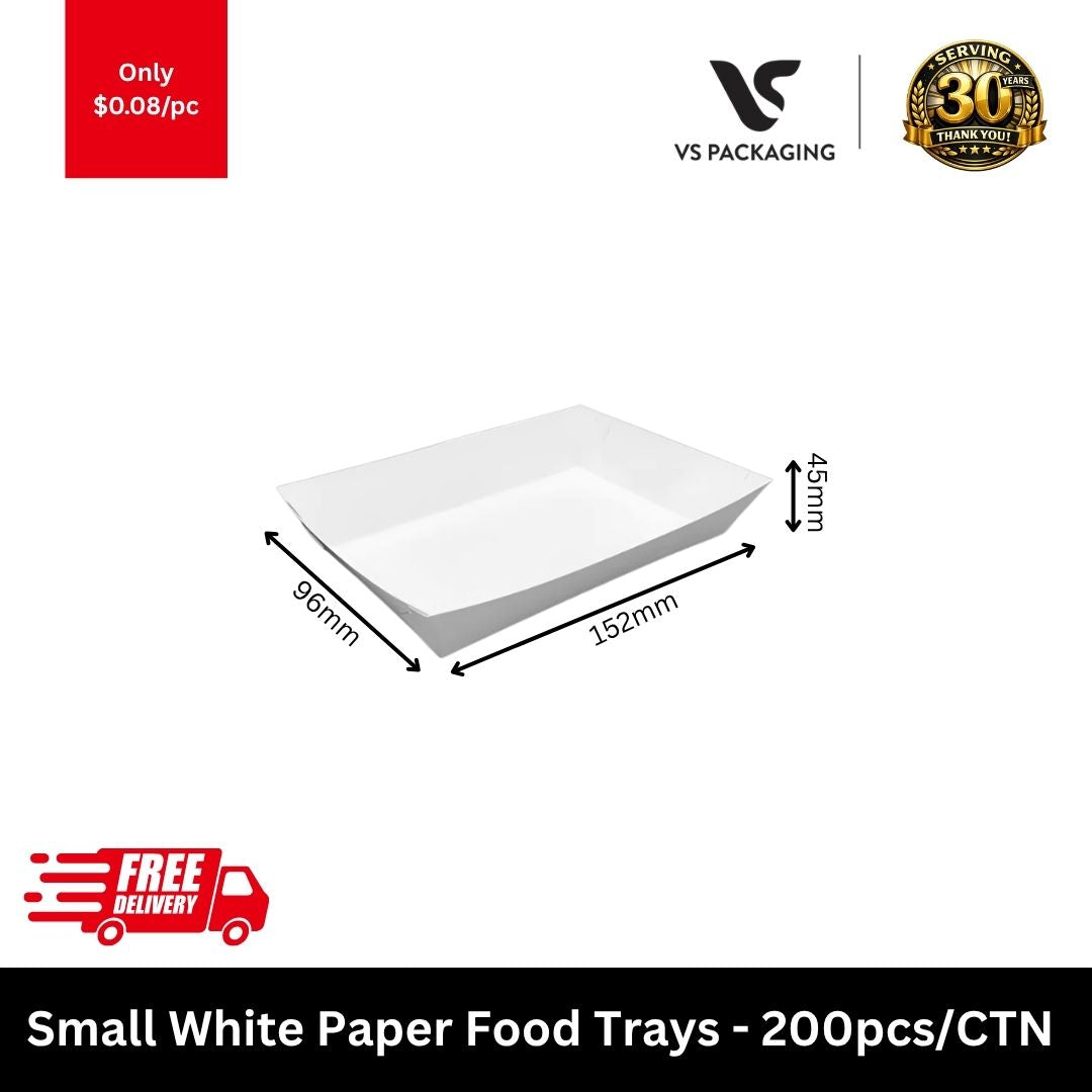 small paper food trays 120x180x40mm disposable snack seafood trays 200pcs carton