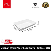medium paper food trays 200x123x45mm disposable snack seafood trays 200pcs carton