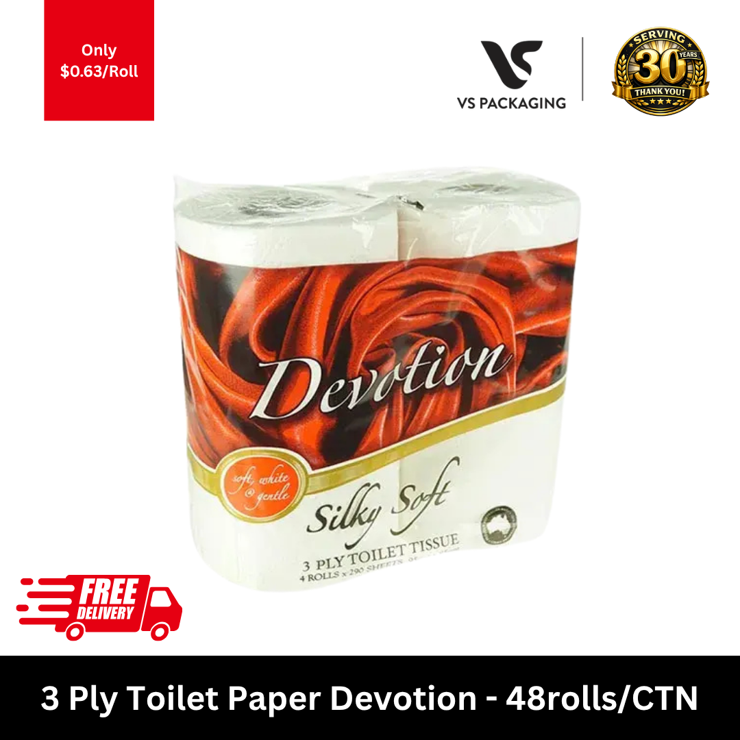 Devotion 3 ply toilet paper 48 rolls carton 290 sheets soft toilet tissue Australia
