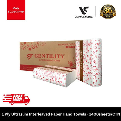 1 ply ultraslim interleaved hand towels 2400 sheets paper towel dispenser compatible