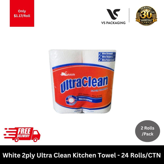 white 2 ply kitchen paper towel rolls ultra clean 24 rolls carton