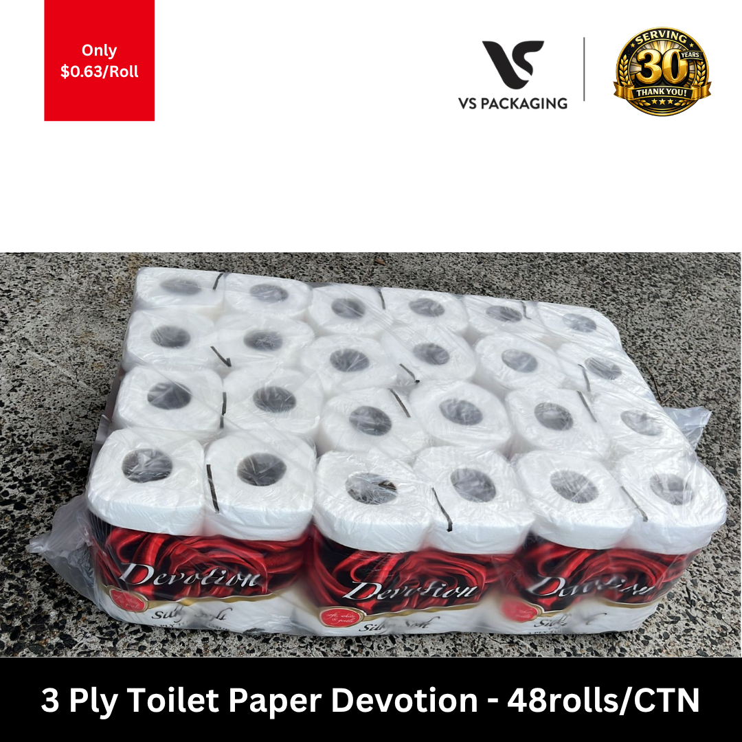 Devotion 3 ply toilet paper 48 rolls carton 290 sheets soft toilet tissue Australia