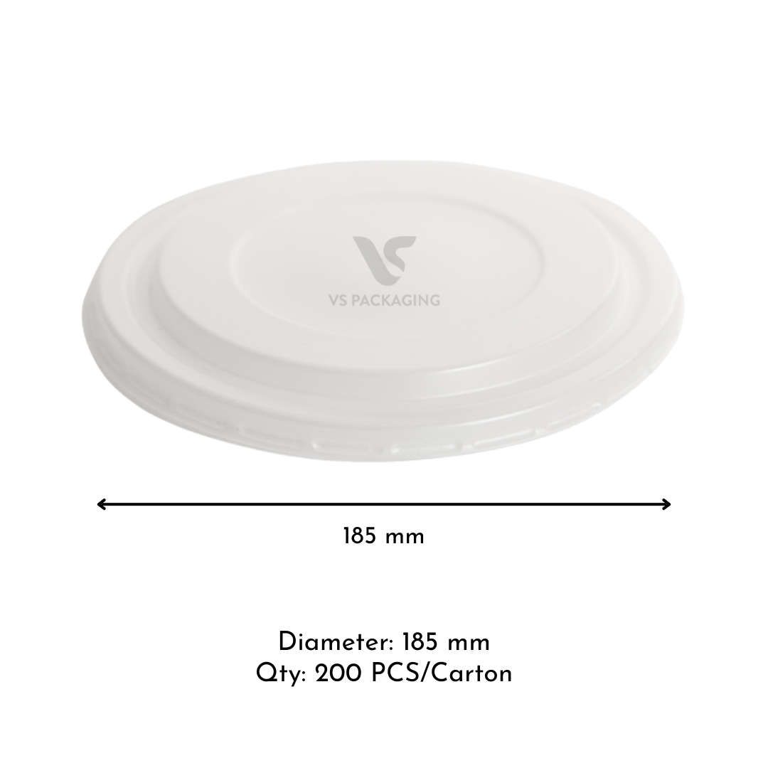 Pinnacle PP Lid 185 mm – clear microwaveable lid for Kraft Salad Bowl 1300 ml / 42 oz, leak-resistant and food-safe. Supplied 300 per carton.