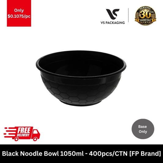 Black 1050ml noodle bowl premium takeaway ramen pho soup bulk packaging