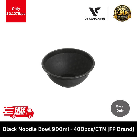 Black 900ml noodle bowl takeaway ramen pho soup bulk packaging