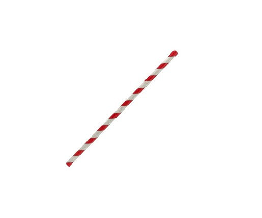 Red Stripe Paper Straw