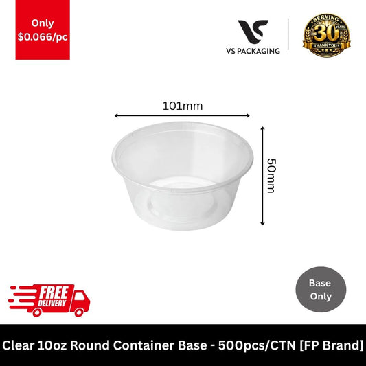 clear 10oz round takeaway container 300ml microwave safe plastic food container for sides dessert packaging
