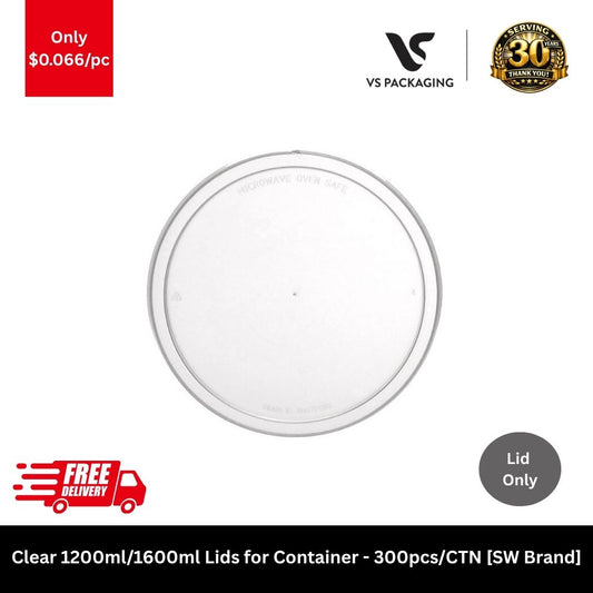 clear lid for 1200ml 1600ml supa bowl round container plastic takeaway lid food packaging