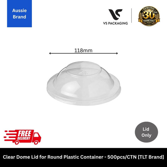 Clear dome lid for round plastic container 7oz to 30oz salad fruit takeaway packaging Australia