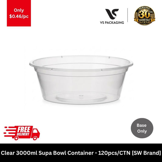 clear 3000ml supa bowl round container large microwave safe takeaway bowl bulk food packaging