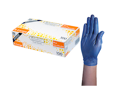 Sofeel Blue Vinyl Powder Free Gloves HACCP Grade Extra Large 1000pcs Carton – VS Packaging
