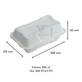 Sugarcane snack box regular 850ml compostable container