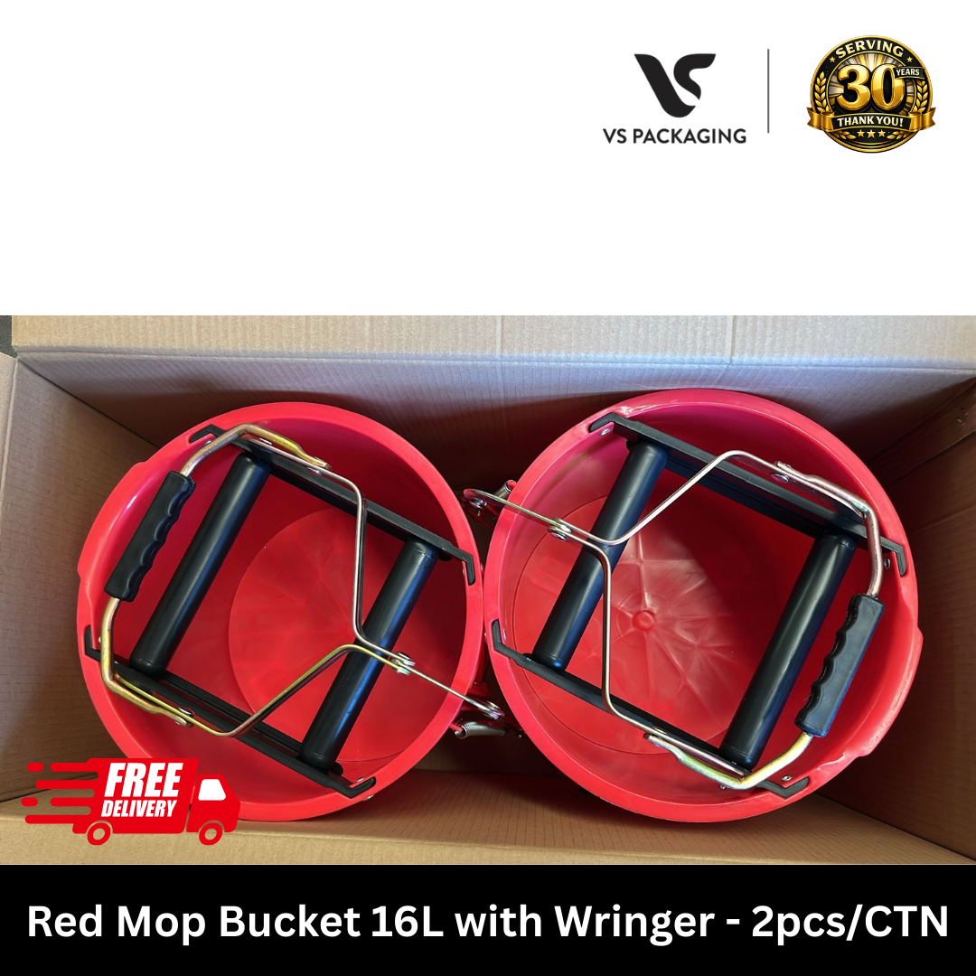 Red mop bucket 16L with wringer commercial cleaning bucket Australia