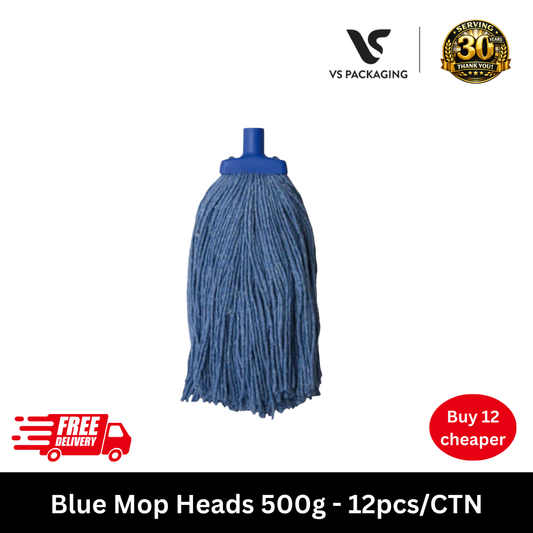 Blue mop head 500g heavy duty commercial mop replacement Australia