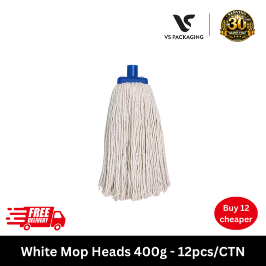 White mop head 400g commercial mop replacement Australia