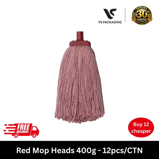 Red mop head 400g commercial mop replacement Australia