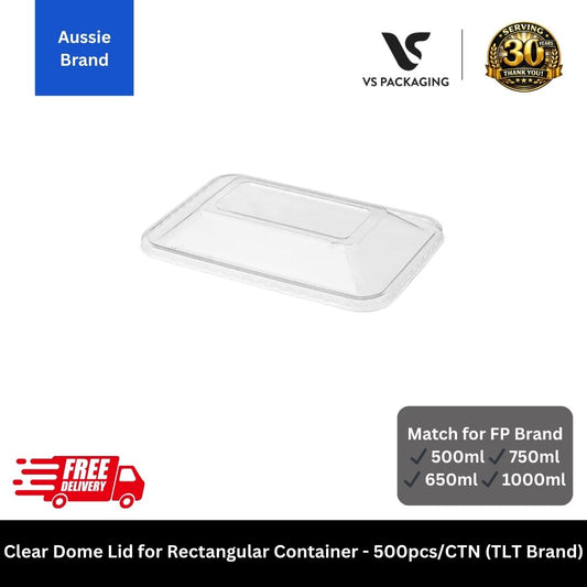 Clear dome lid for rectangular takeaway container extra height food container lid Australia