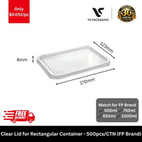 Clear lid for rectangular takeaway container FP brand secure fit food container lid Australia
