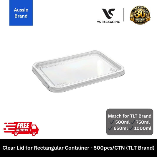 clear lid rectangular container Aussie brand bulk 500pcs Australia takeaway food container lid for restaurant meal prep