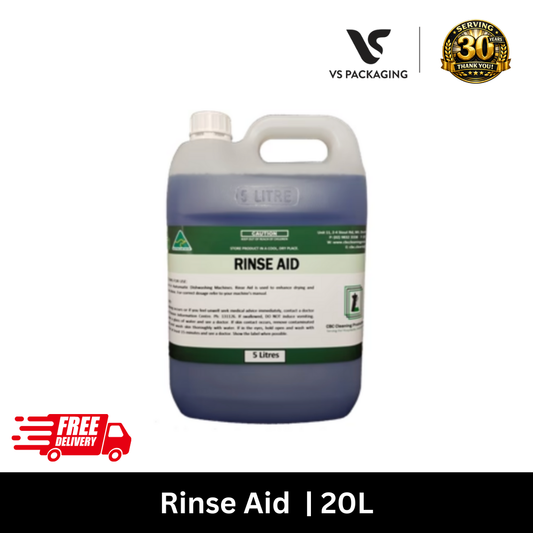 20 litre blue commercial rinse aid for dishwashers in hospitality and food service kitchens in Australia