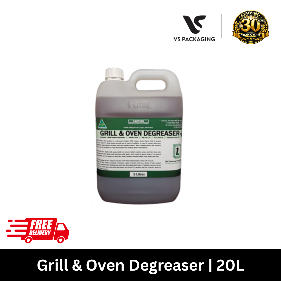 Heavy Duty Grill & Oven Degreaser 20L – Commercial Kitchen & Facility Cleaner VS Packaging