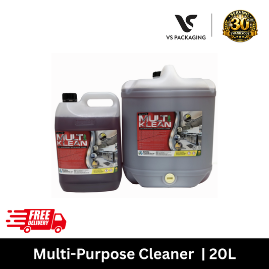 20L Multi-Purpose Cleaner & Degreaser – Commercial Floor & Surface Cleaner VS Packaging