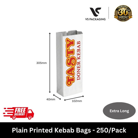 printed foil lined kebab bag extra long greaseproof doner wrap bag 305x102x40mm australia