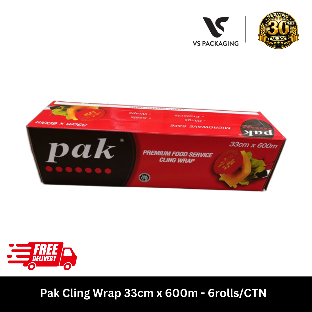 Pak Cling Wrap 33cm x 600m - 6rolls/CTN VS Packaging