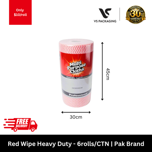 red heavy duty cleaning wipes roll pak brand industrial wipes 6 rolls carton