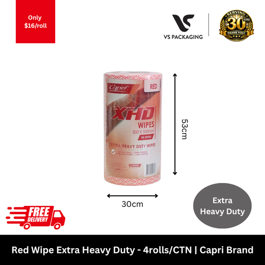 capri red extra heavy duty wipes large cleaning sheets industrial wipes 85 sheets pack