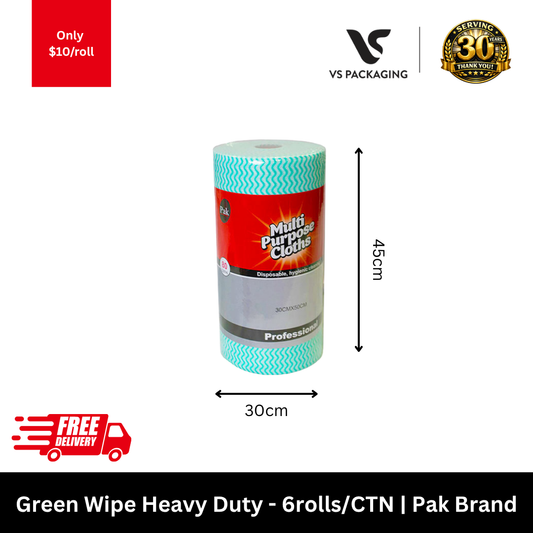 green heavy duty cleaning wipes roll pak brand industrial wipes 6 rolls carton