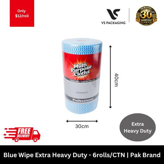 blue extra heavy duty cleaning wipes roll pak brand industrial wipes 6 rolls carton