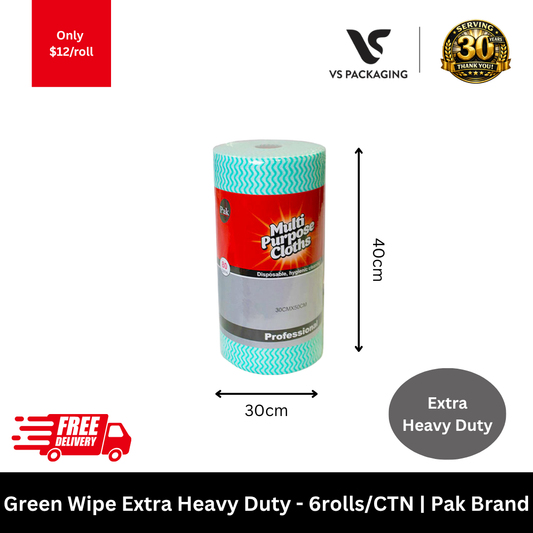 green extra heavy duty cleaning wipes roll pak brand industrial wipes 6 rolls carton