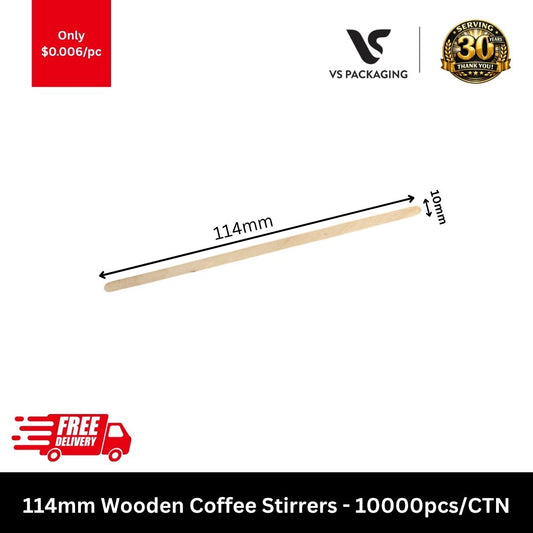 114mm wooden coffee stirrers eco friendly bulk 10000pcs biodegradable birch drink stirrers Australia