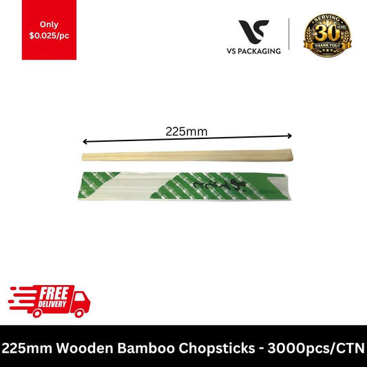225mm bamboo chopsticks eco friendly bulk 3000 pairs biodegradable disposable chopsticks Australia