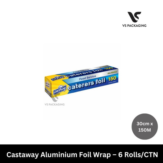 30cm x 150m Castaway Foil Wrap  –  6 Rolls/CTN VS Packaging