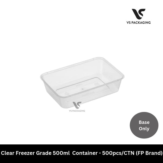Clear Freezer Grade 500ml Rectangular Container - 500pcs/CTN (FP Brand) VS Packaging