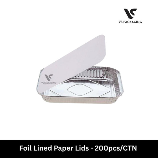 7330 Foil Lined Paper Lids 315x215x50mm - 200pcs/CTN VS Packaging