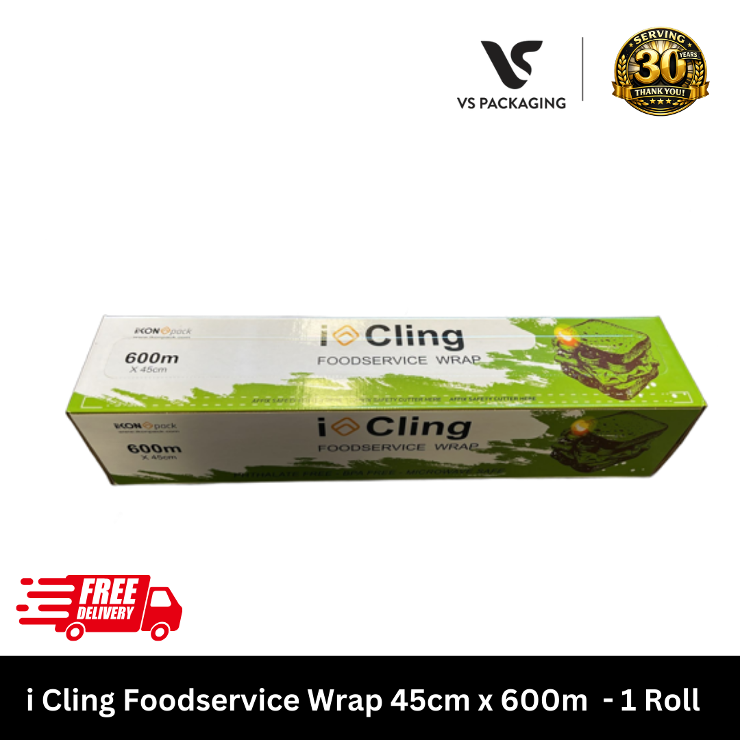 i Cling Foodservice Wrap 45cm x 600m  - 6 Rolls VS Packaging