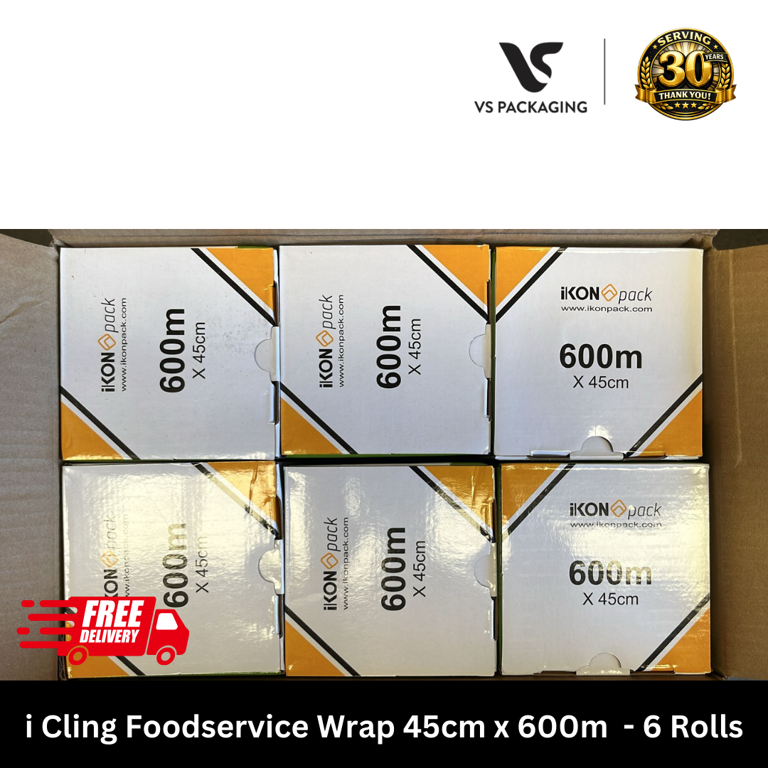 i Cling Foodservice Wrap 45cm x 600m  - 6 Rolls VS Packaging