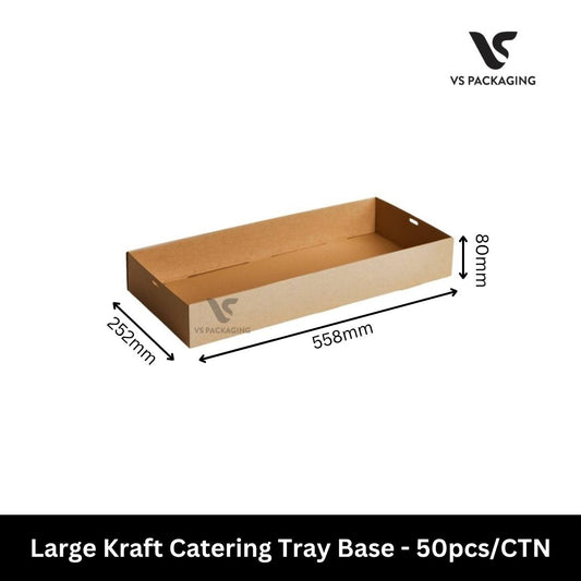 Large Kraft Catering Tray Base – 50pcs/CTN VS Packaging