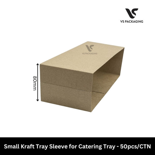 Small Kraft Tray Sleeve for Catering Tray – 50pcs/CTN VS Packaging