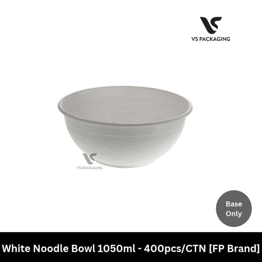 White Noodle Bowl 1050ml - 400pcs/CTN [FP Brand] VS Packaging