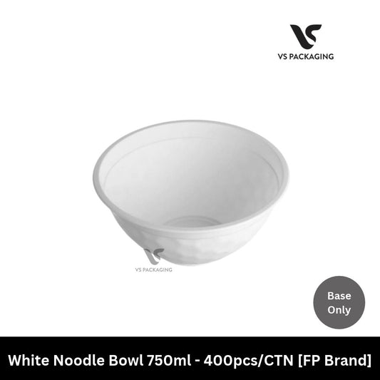 White Noodle Bowl 750ml - 400pcs/CTN [FP Brand] VS Packaging