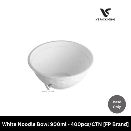 White Noodle Bowl 900ml - 400pcs/CTN [FP Brand] VS Packaging